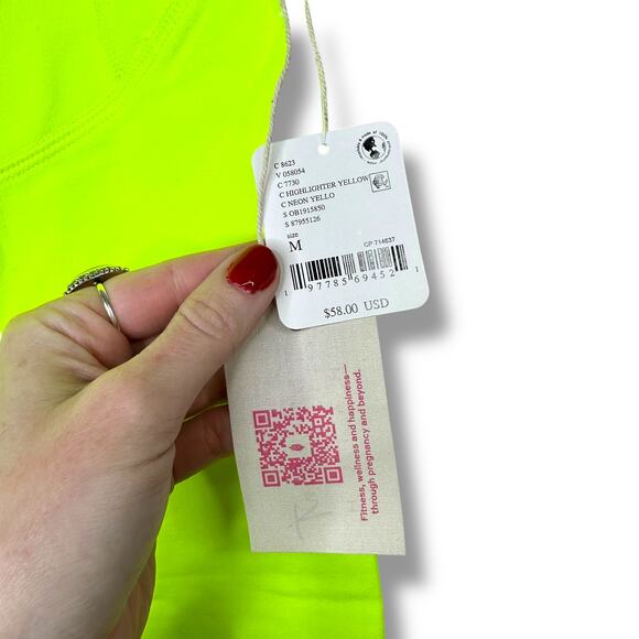 FP Movement x Hatch NWT Never Better Highlighter Yellow Maternity Biker Shorts - Picture 4 of 11